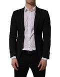 Dolce & Gabbana Zwarte Polyester Single Breasted Blazerjasje