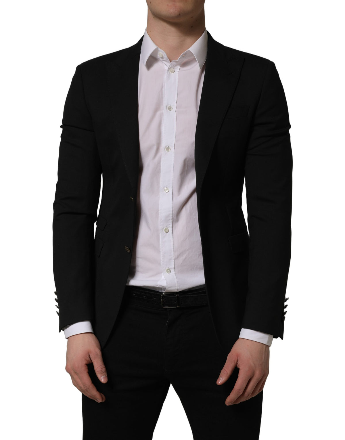 Dolce & Gabbana Schwarzer Polyester Einreihiger Blazer
