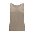 Brunello Cucinelli Beige Cashmere Sleeveles T-Shirt