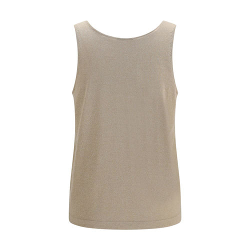 Brunello Cucinelli Beige Cashmere Sleeveles T-Shirt
