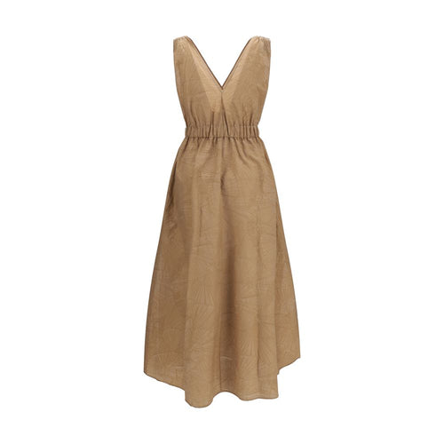 Brunello Cucinelli Beige Cotton Casual Dress