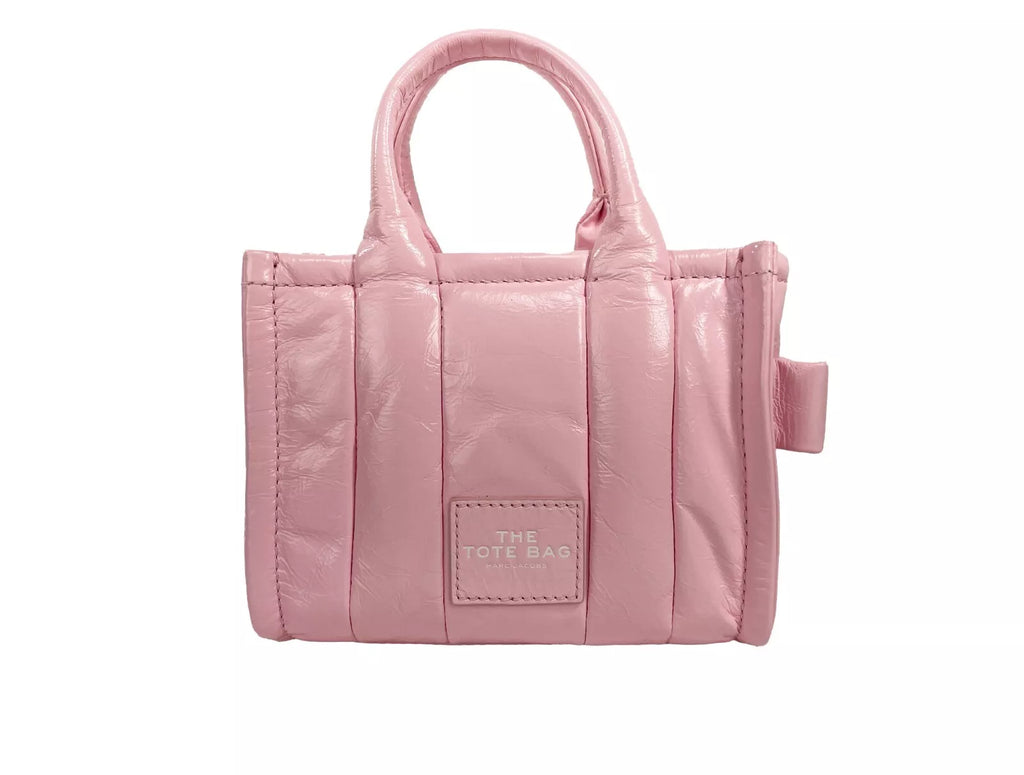 Marc Jacobs The Shiny Crinkle Micro Tote Bubblegum Leder Crossbody