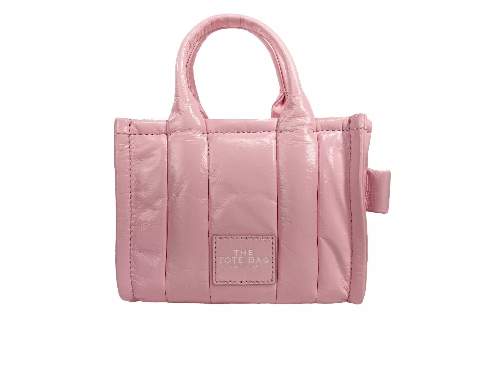 Marc Jacobs The Shiny Crinkle Micro Tote Bubblegum Leder Crossbody