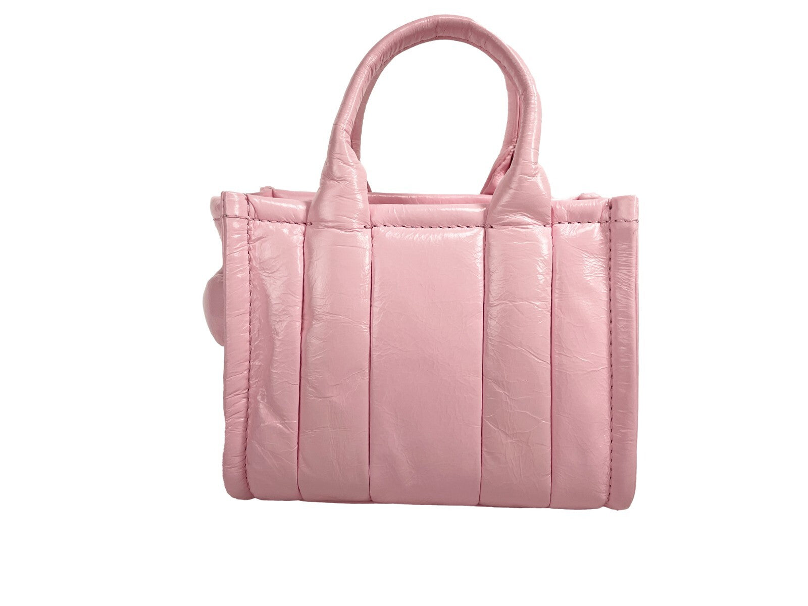 Marc Jacobs The Shiny Crinkle Micro Tote Bubblegum Leder Crossbody