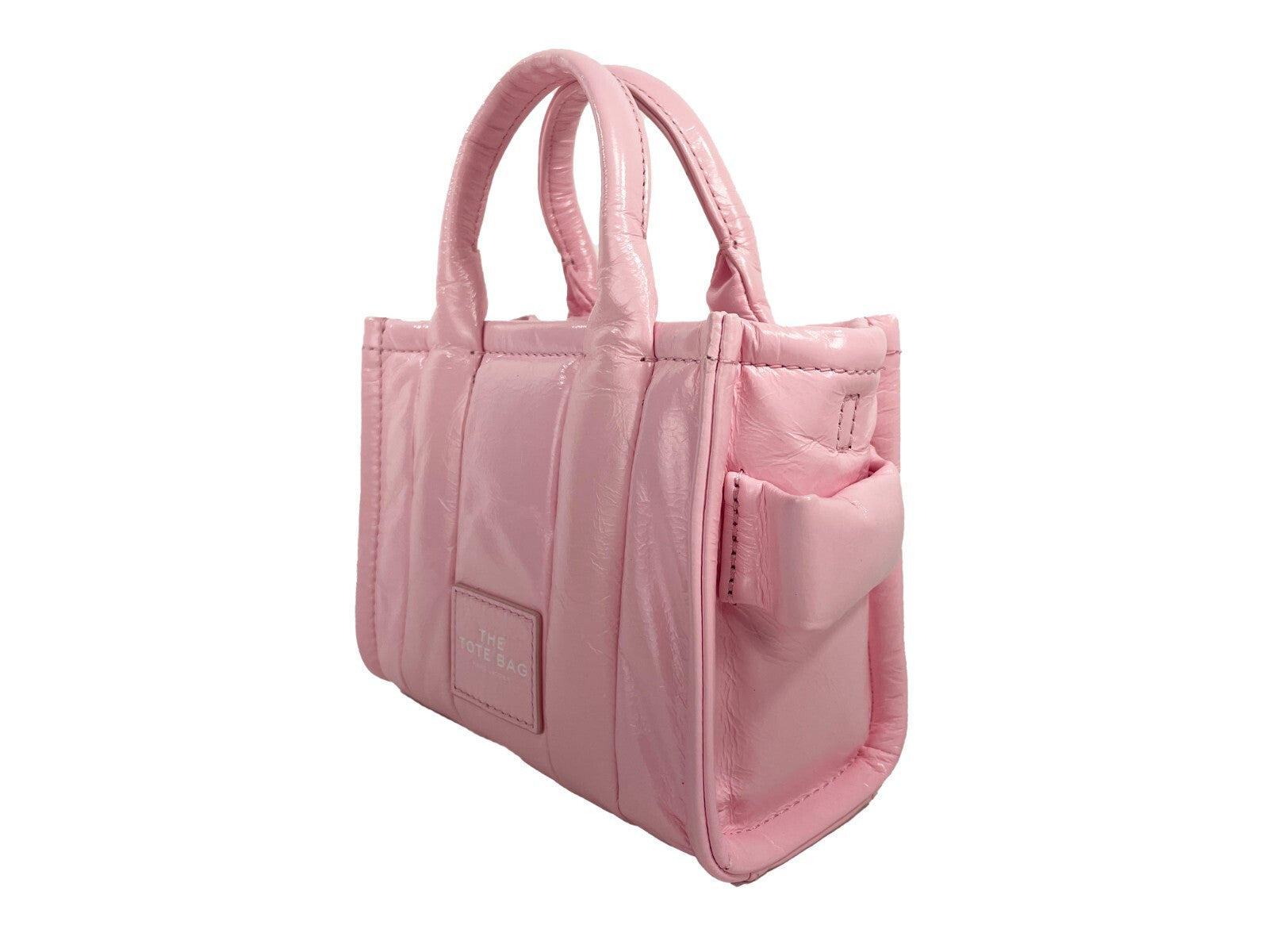 Marc Jacobs The Shiny Crinkle Micro Tote Bubblegum Leder Crossbody