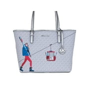 Michael Kors Jet Set Travel Girls mittelgroße Signature Tragetasche Weiß MK