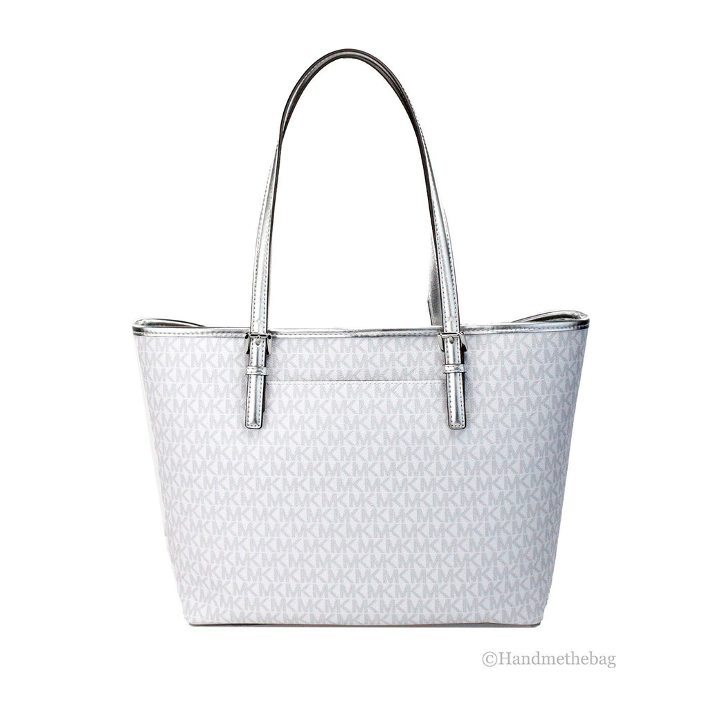 Michael Kors Jet Set Travel Girls mittelgroße Signature Tragetasche Weiß MK