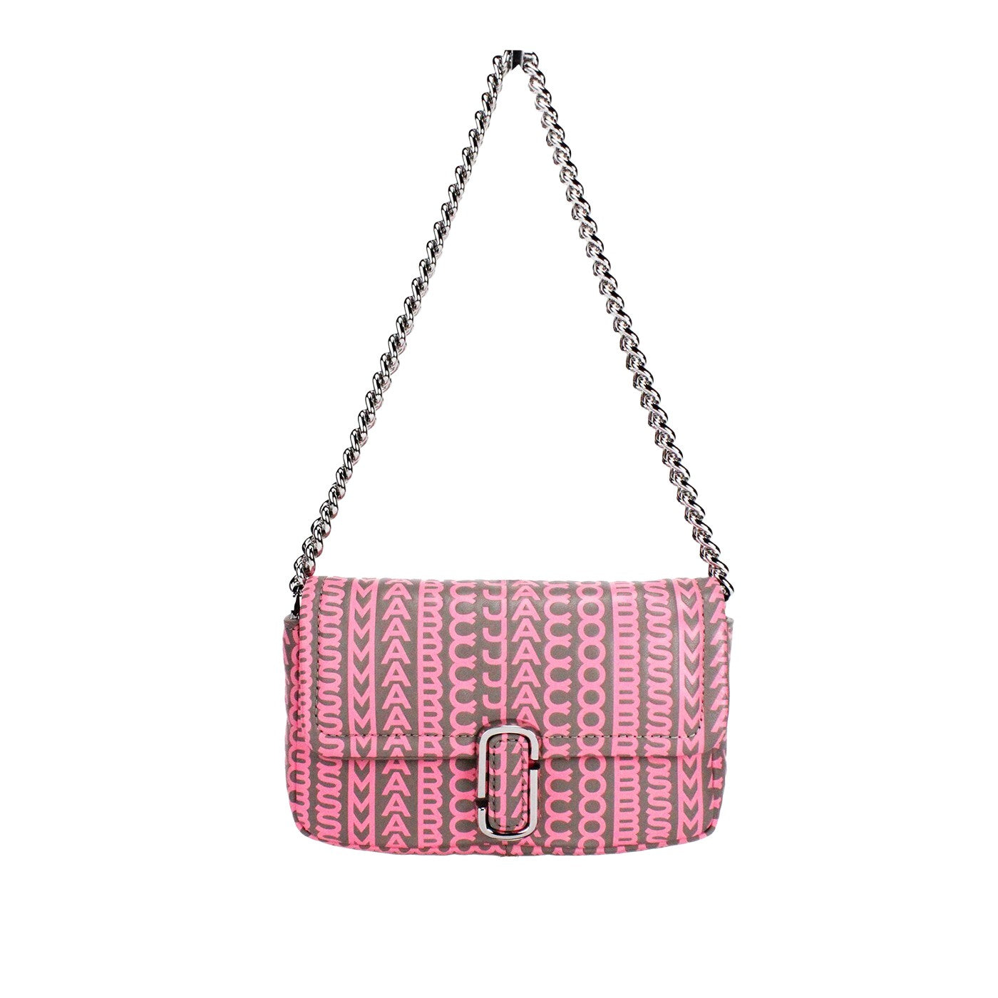 Marc Jacobs Neon Pink The Monogram Leather J Marc Mini Schultertasche Umhängetasche