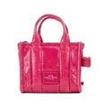 Marc Jacobs The Shiny Crinkle Micro Tote Magenta Leder Umhängetasche Handtasche