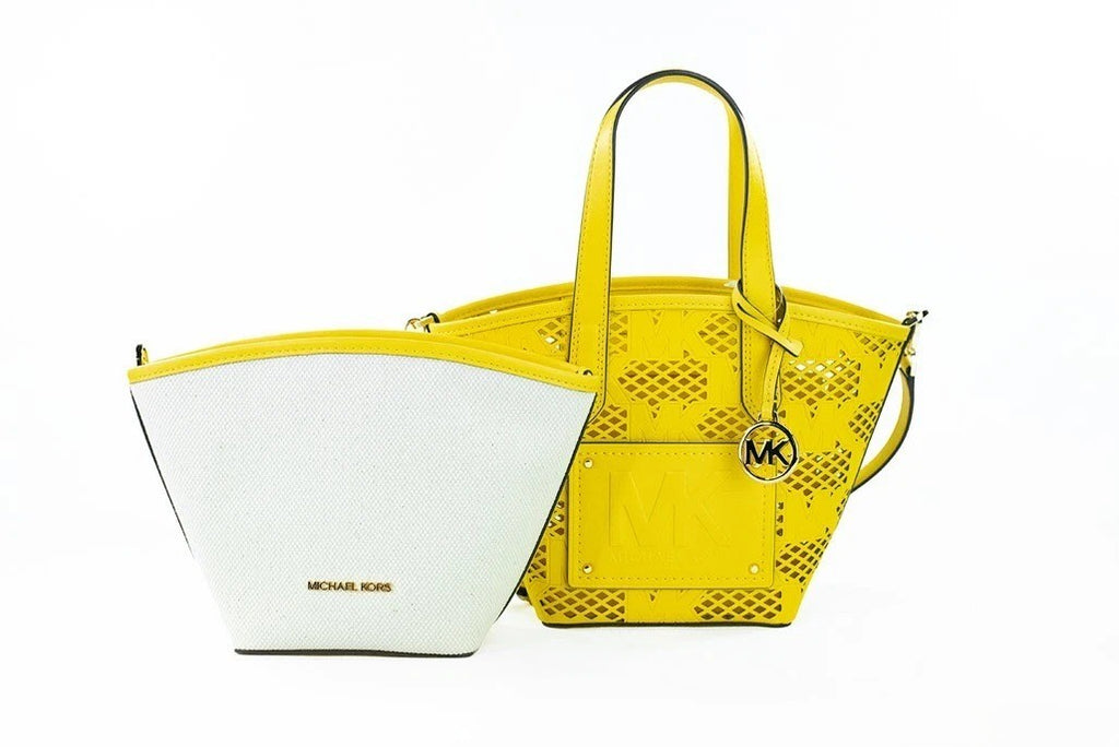 Michael Kors Kimber Kleine Narzissenleder 2-in-1 Reißverschluss-Einkaufstasche Umhängetasche Geldbörse