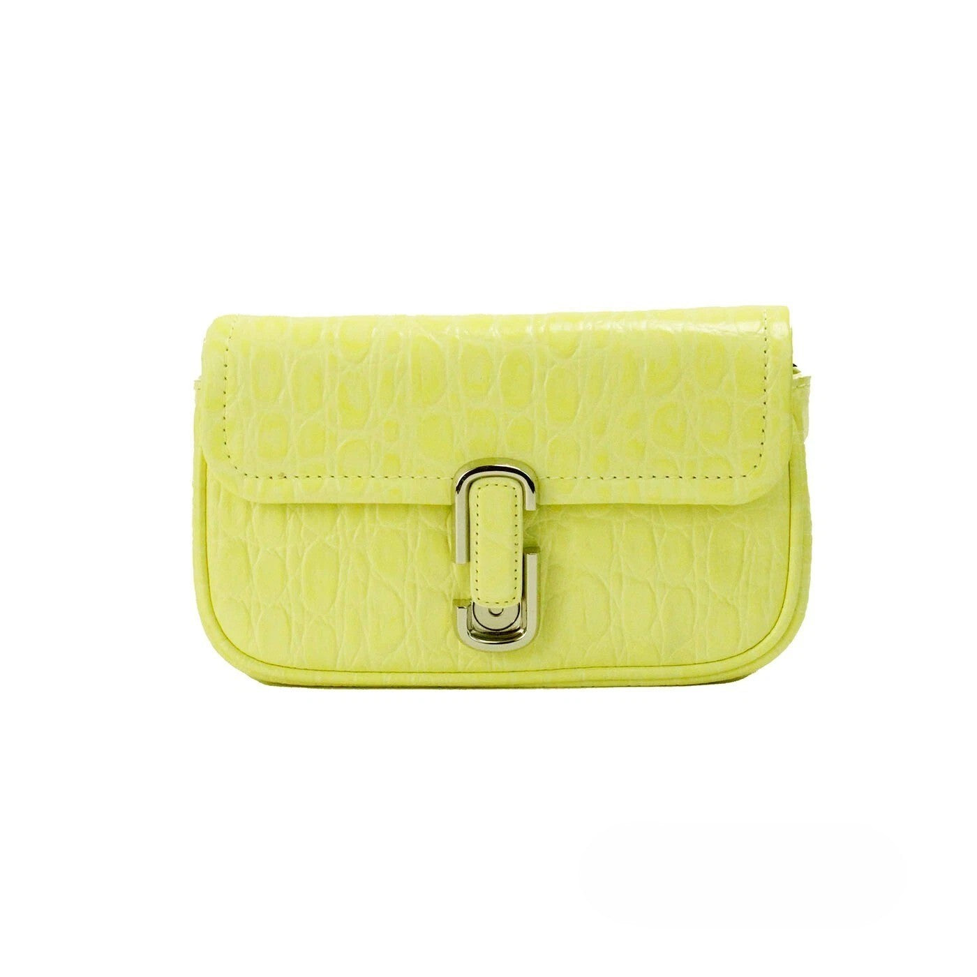 Marc Jacobs The Mini Shoulder Bag Gelb Geprägte Leder Umhängetasche