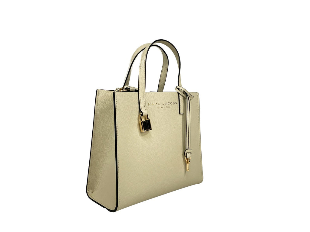 Marc Jacobs Damen Mini Tote Bag aus genarbtem Leder - Marshmallow
