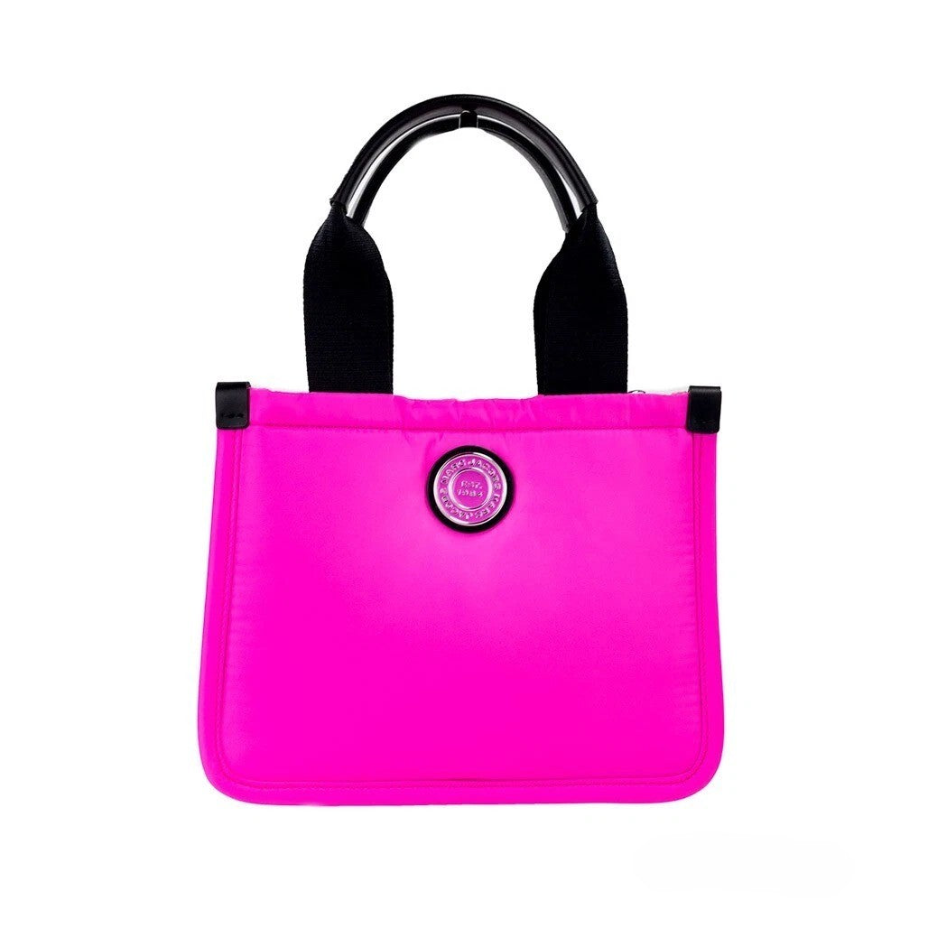 Marc Jacobs Kleine Neon-Fuchsia-Nylongewebe-Tragetasche Umwandelbare Tasche