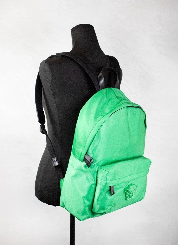 Versace Großer Rucksack Medusa aus leuchtend grünem Nylon