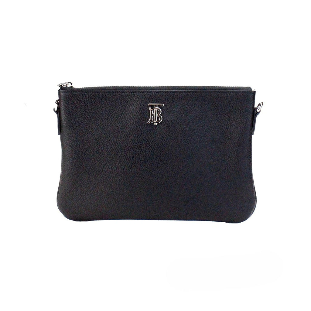 Burberry Peyton Monogram Schwarz Leder Beutel Crossbody-Tasche