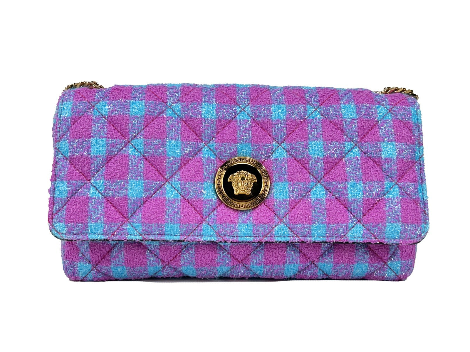Versace Woll-Lurex mittlere Schulter-Umhängetasche