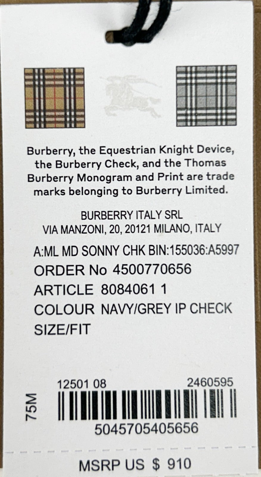Burberry Medium Check Sonny Gürteltasche