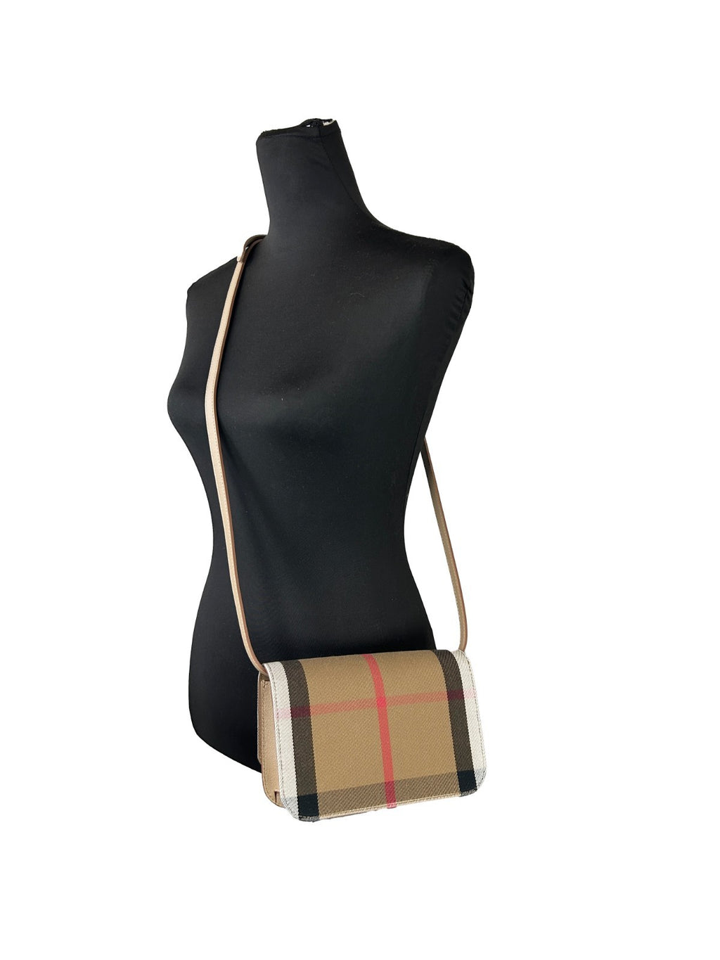 Burberry Kleine Madison Umhängetasche aus Leder mit Karomuster