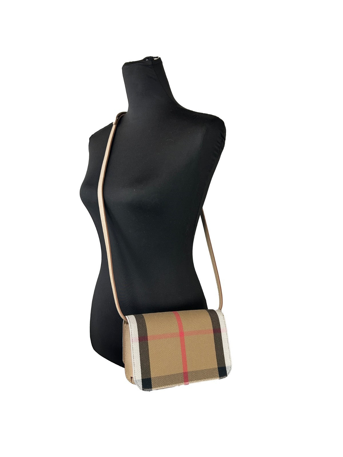 Burberry Kleine Madison Umhängetasche aus Leder mit Karomuster