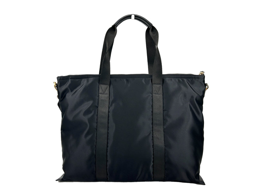 Versace Schwarze Nylon La Medusa Schultertasche