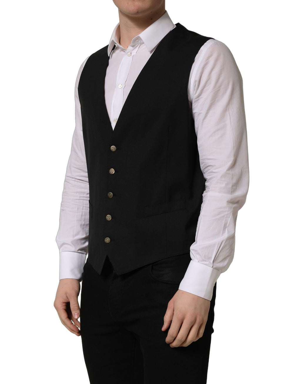 Dolce & Gabbana Zwart Enkele Rij Knoop Heren Gilet