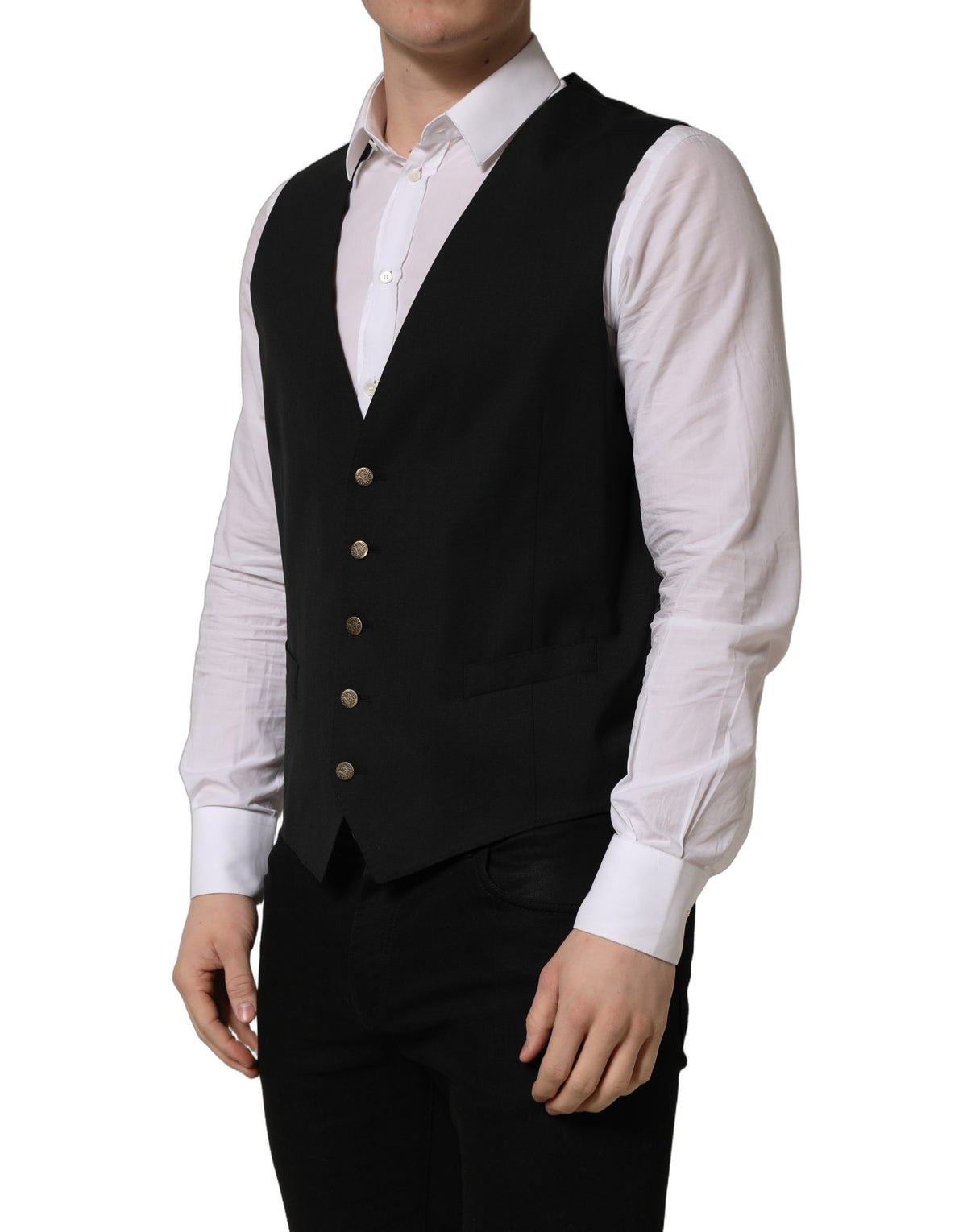 Dolce & Gabbana Schwarze einreihige Weste für Herren