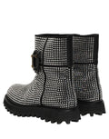 Dolce & Gabbana Schwarze kurze Stiefeletten mit Kristallverzierung