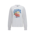 Ganni White Cotton Sweatshirt
