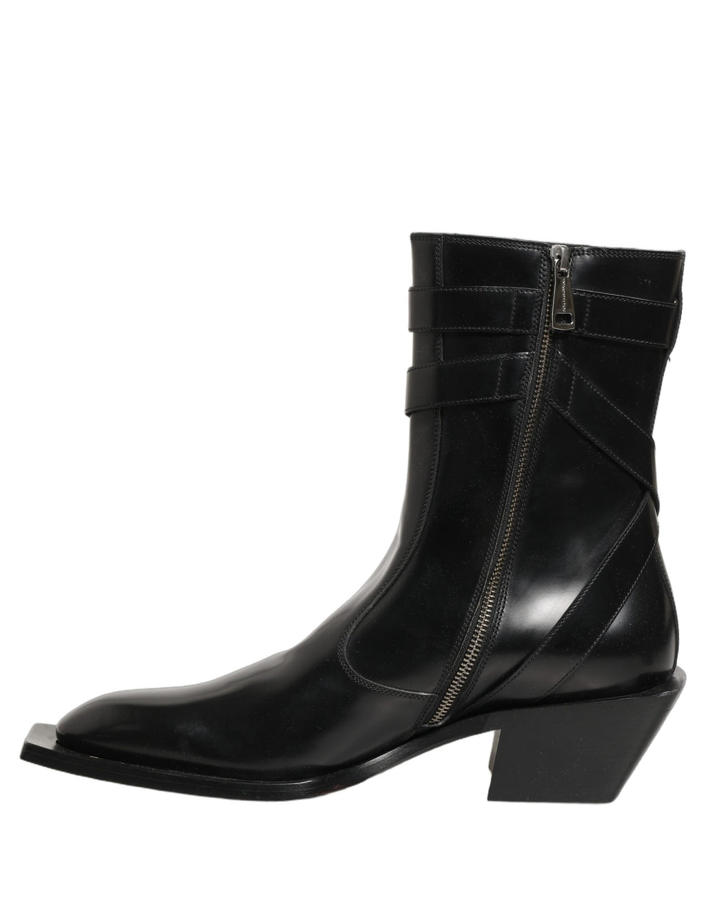 Dolce & Gabbana Schwarze Leder DG Plakette Stiefeletten Schuhe