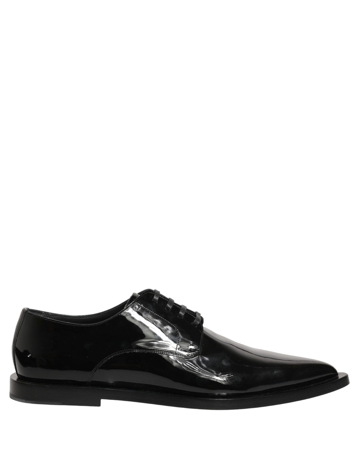 Dolce & Gabbana Schwarze Herren Derby Schnürschuhe aus Leder