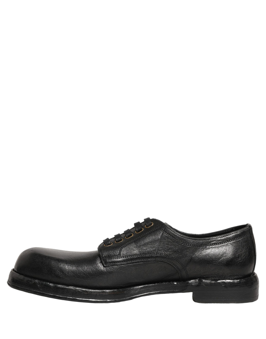 Dolce & Gabbana Schwarze Leder Schnür-Derby Herrenschuhe