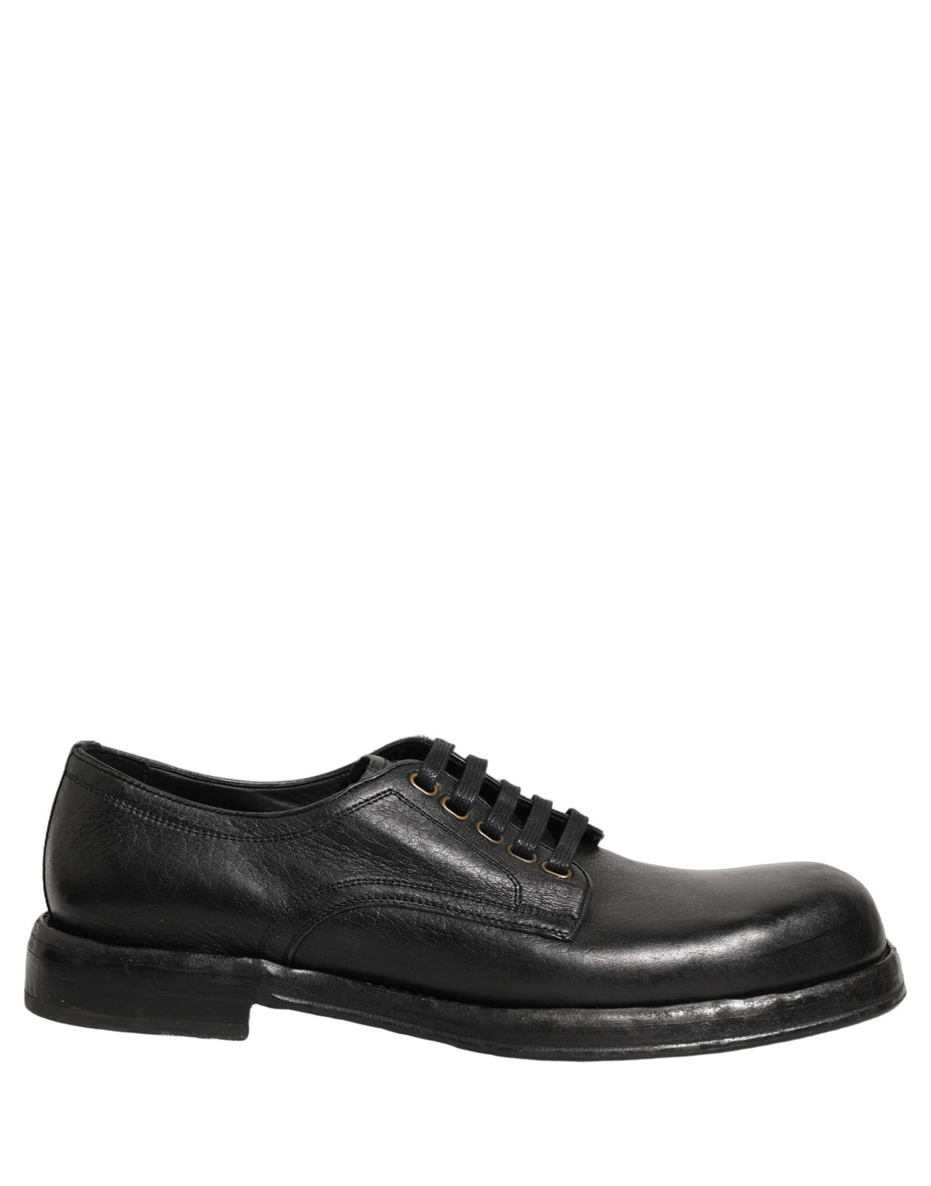 Dolce & Gabbana Schwarze Leder Schnür-Derby Herrenschuhe