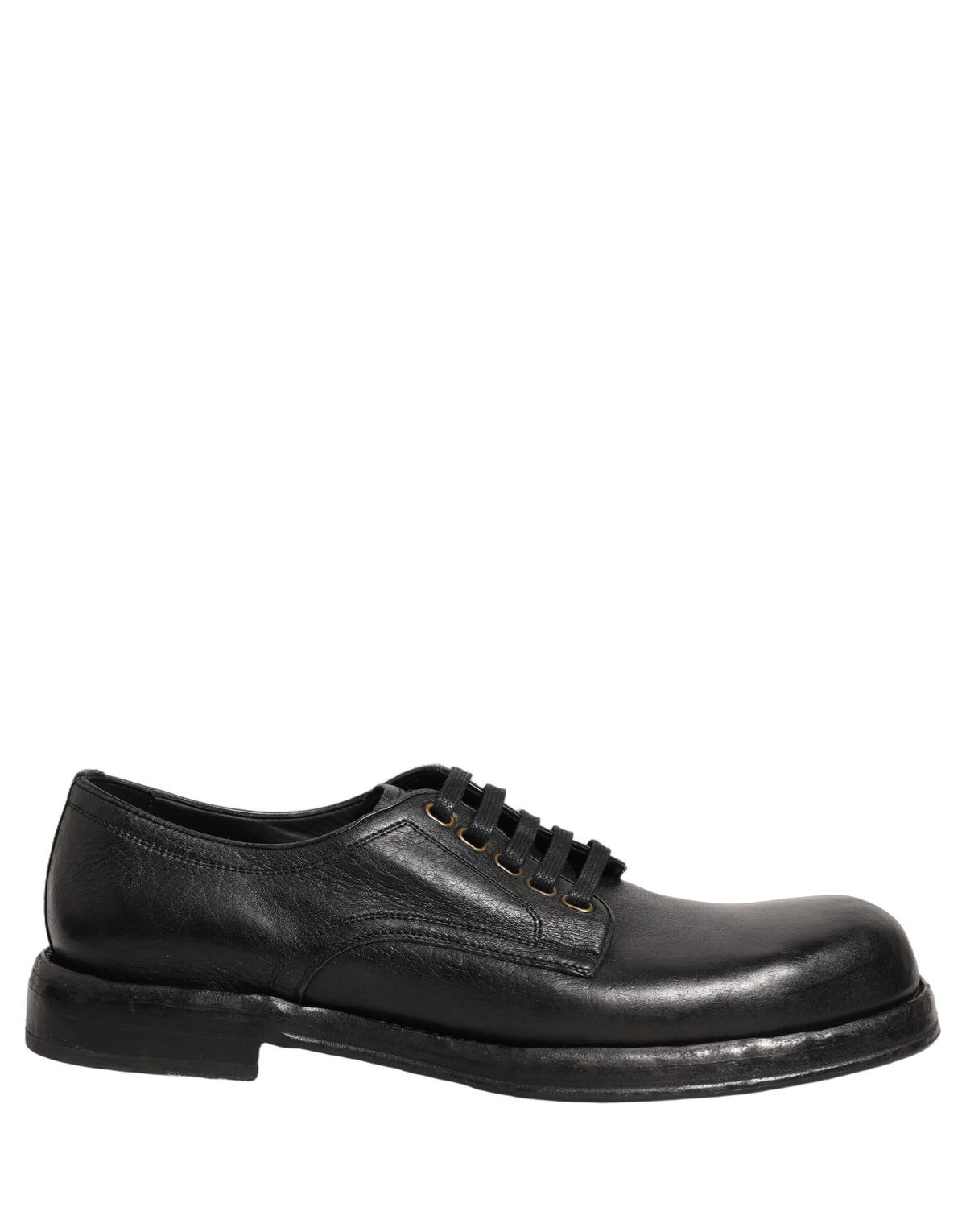 Dolce & Gabbana Schwarze Leder Schnür-Derby Herrenschuhe