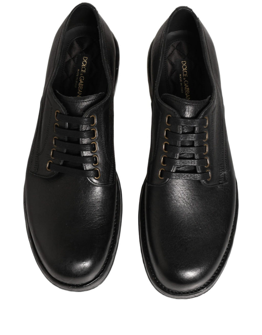 Dolce & Gabbana Schwarze Leder Schnür-Derby Herrenschuhe