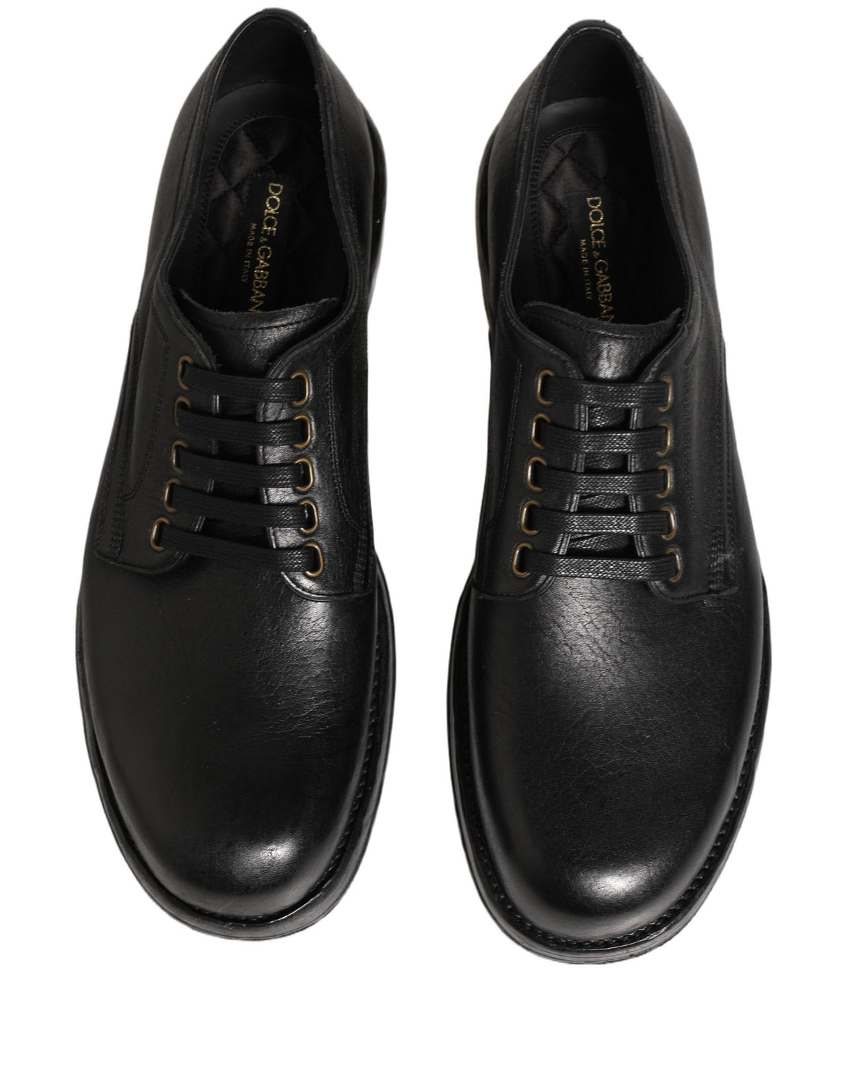 Dolce & Gabbana Schwarze Leder Schnür-Derby Herrenschuhe