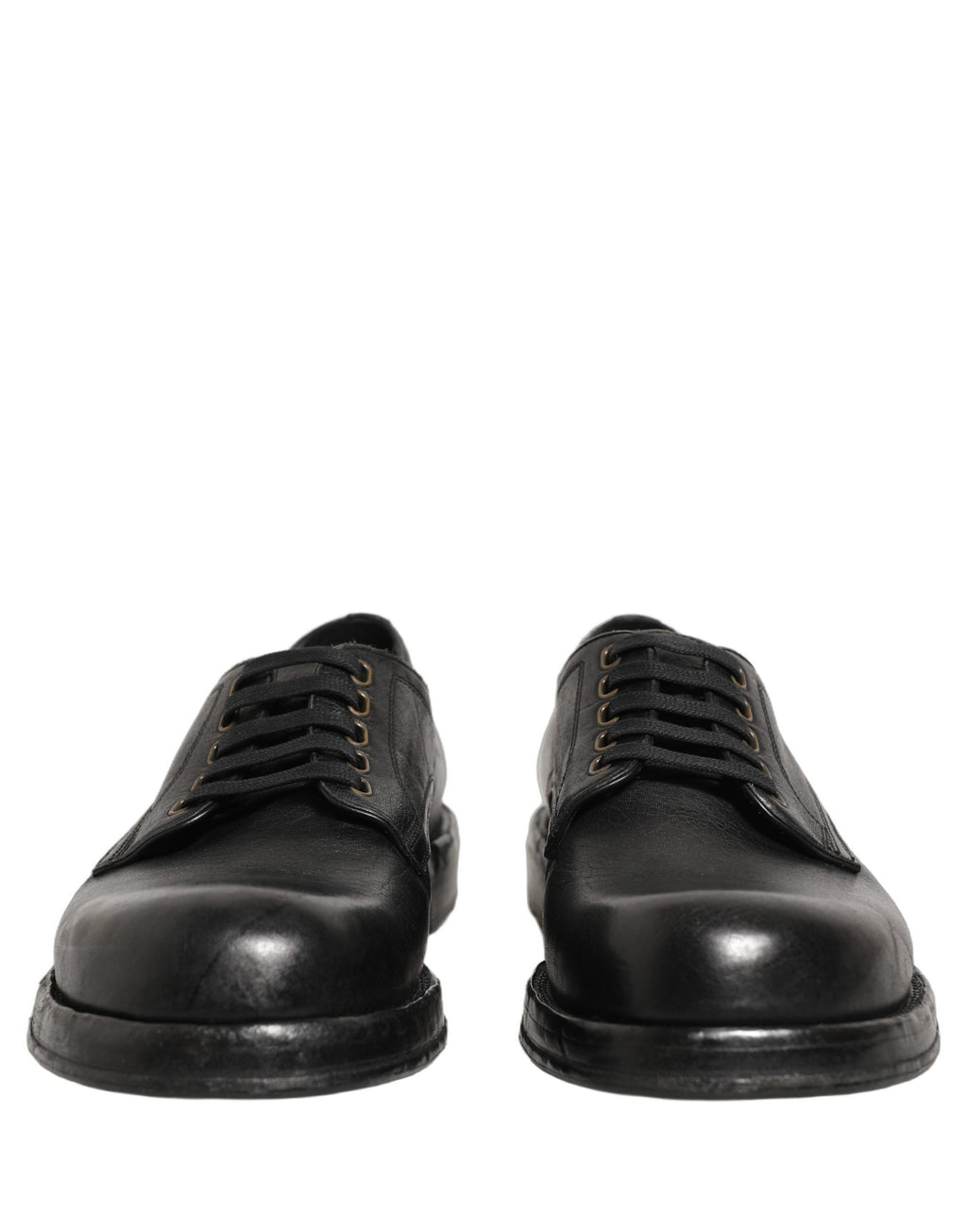 Dolce & Gabbana Schwarze Leder Schnür-Derby Herrenschuhe