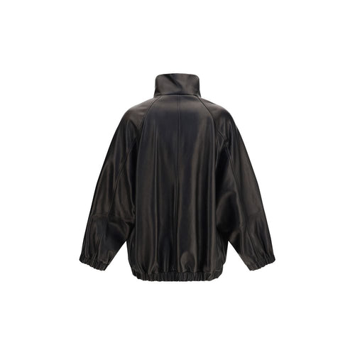 Brunello Cucinelli Black Lamb Ovis Aries Aries Leather Jacket