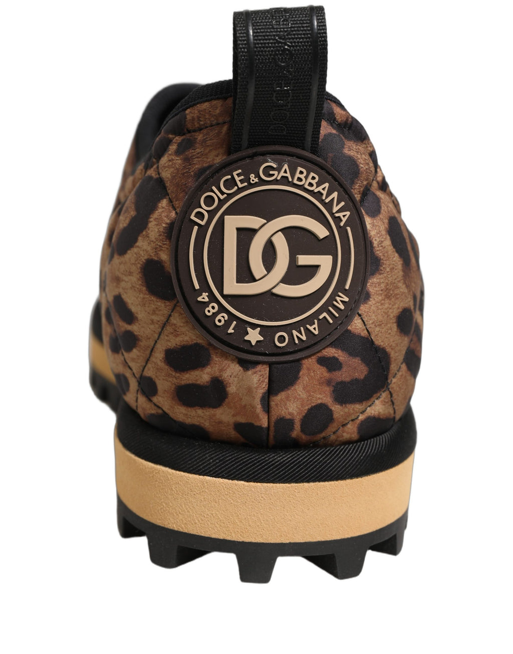 Dolce & Gabbana Brown Leopard Print Quilted Men Sneakers Shoes