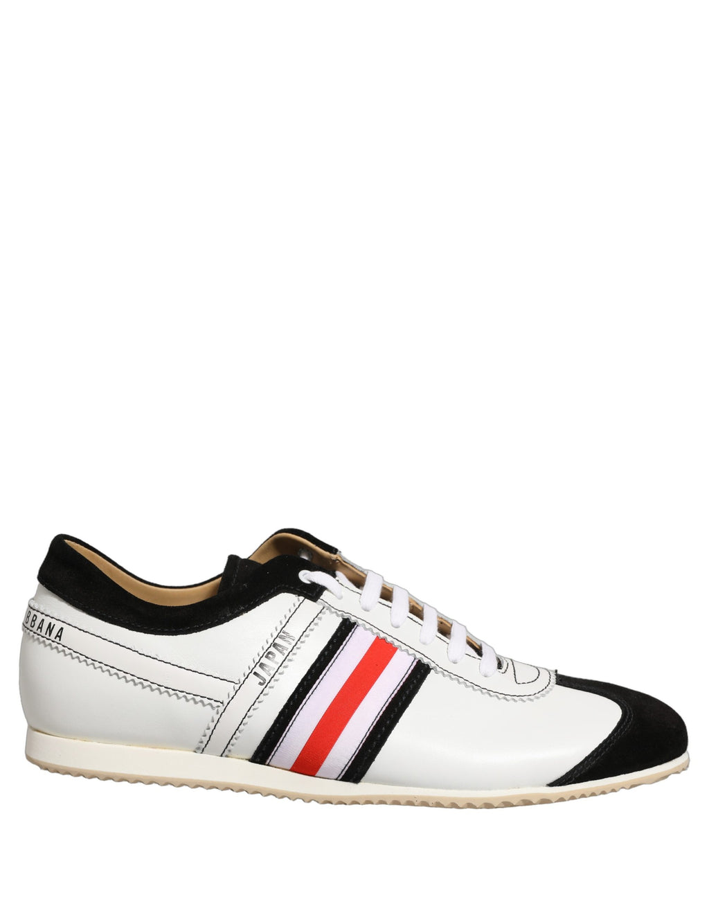 Dolce & Gabbana Schwarz Weiß Leder Wildleder Low Top Sneaker Schuhe