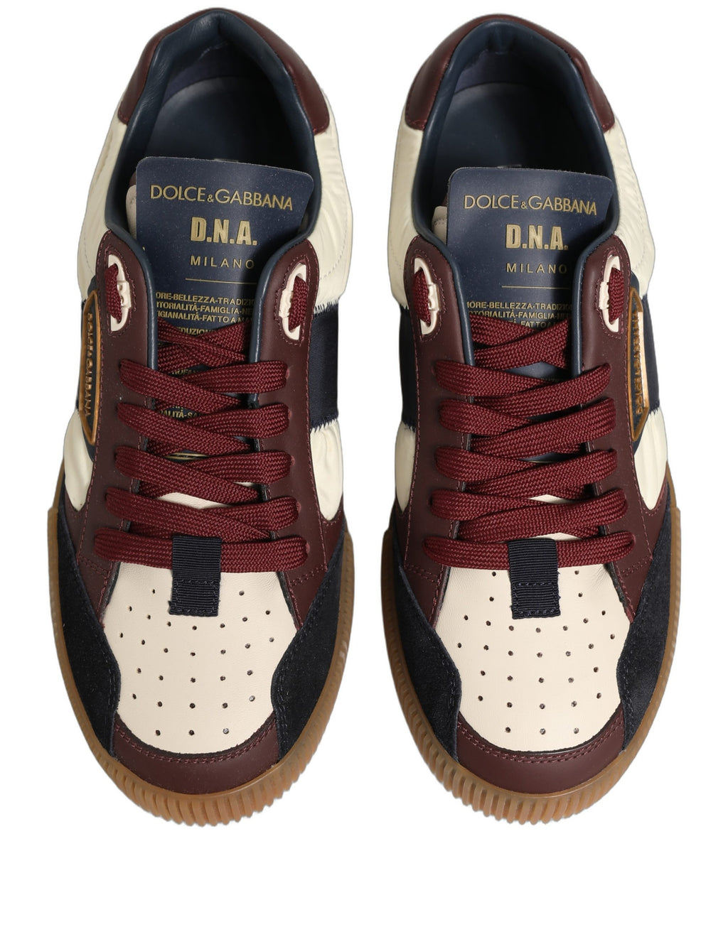 Dolce & Gabbana Multicolor Leder MIAMI Low Top Herren Sneaker Schuhe
