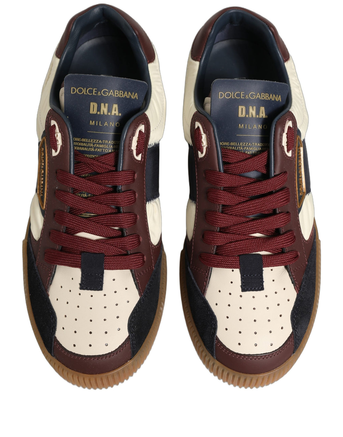 Dolce & Gabbana Multicolor Leder MIAMI Low Top Herren Sneaker Schuhe