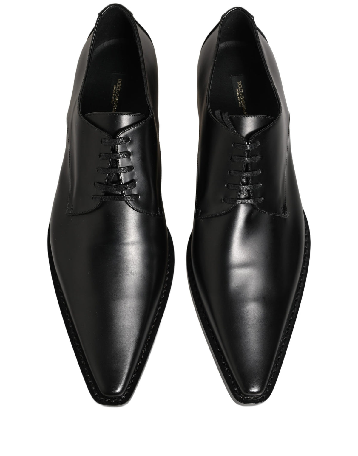 Dolce & Gabbana Schwarze Derby-Schnürschuhe aus Leder