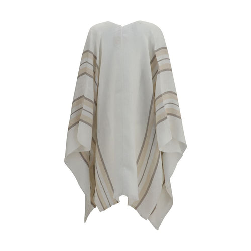 Brunello Cucinelli Beige Linen Poncho