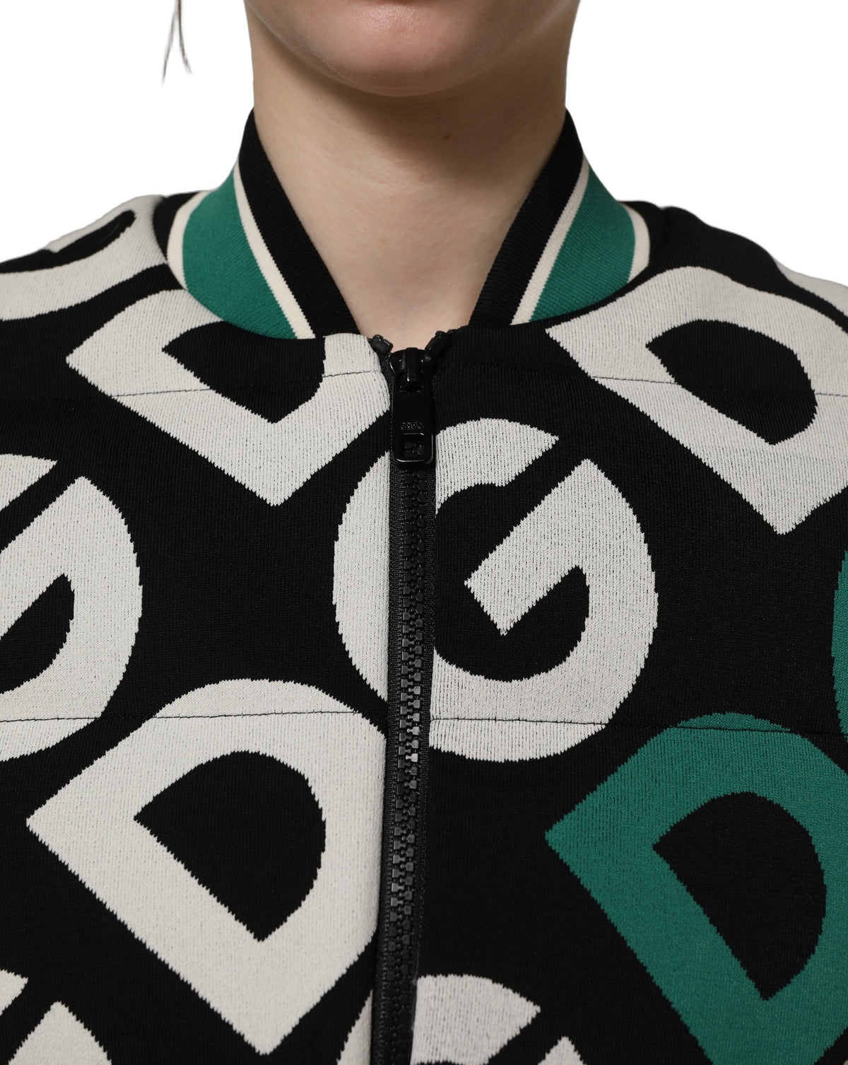 Dolce & Gabbana Multicolor-Logo Bomberjacke mit durchgehendem Reißverschluss