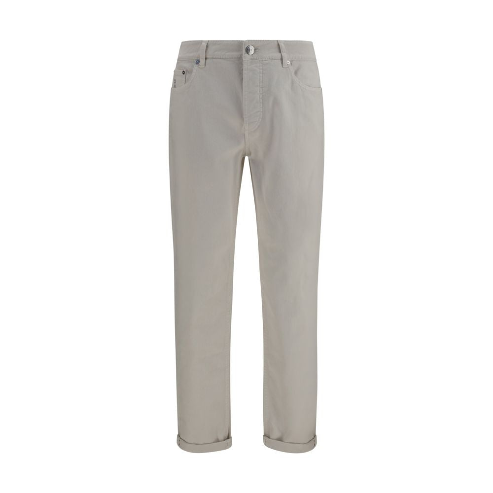 Brunello Cucinelli White Cotton Jeans Denim