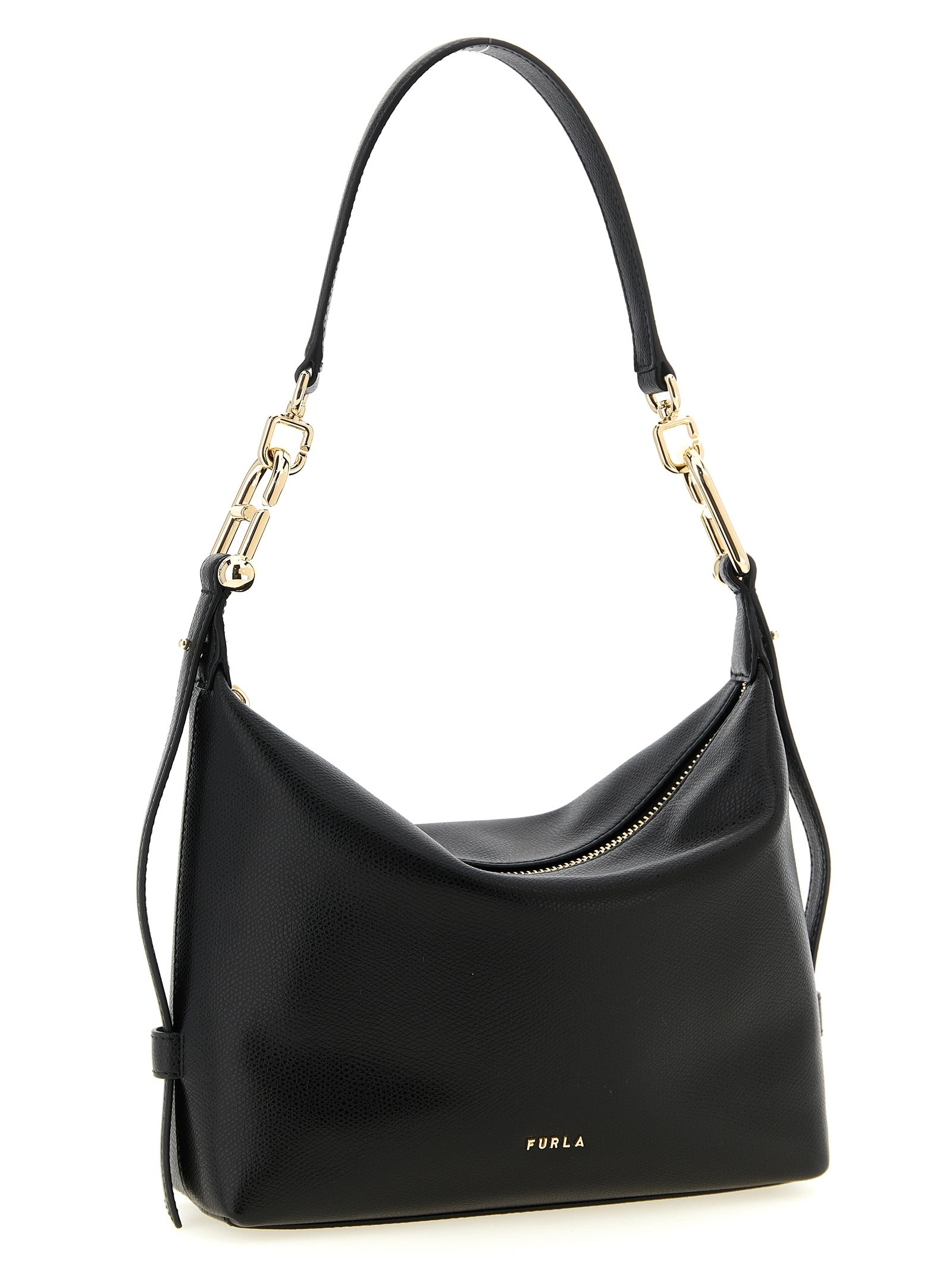Furla Black Calfskin Shoulder Bag