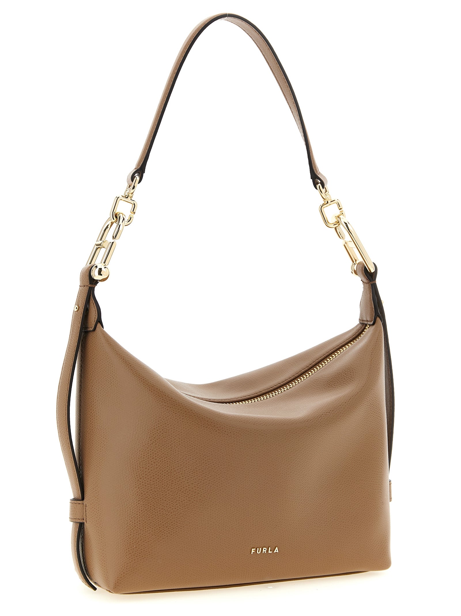 Furla Beige Calfskin Shoulder Bag