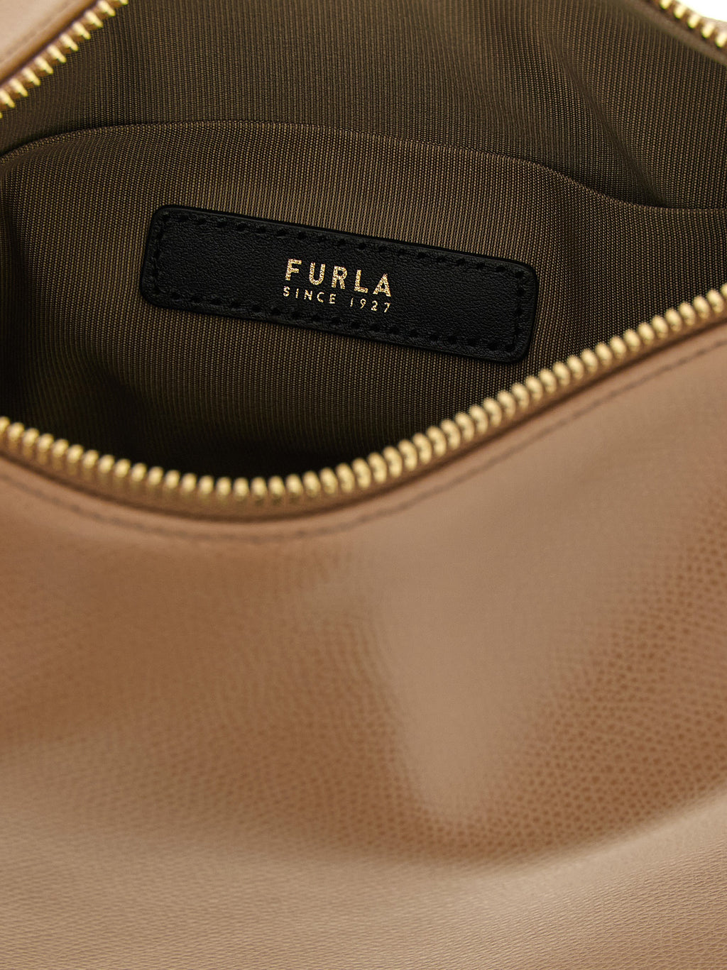 Furla Beige Calfskin Shoulder Bag