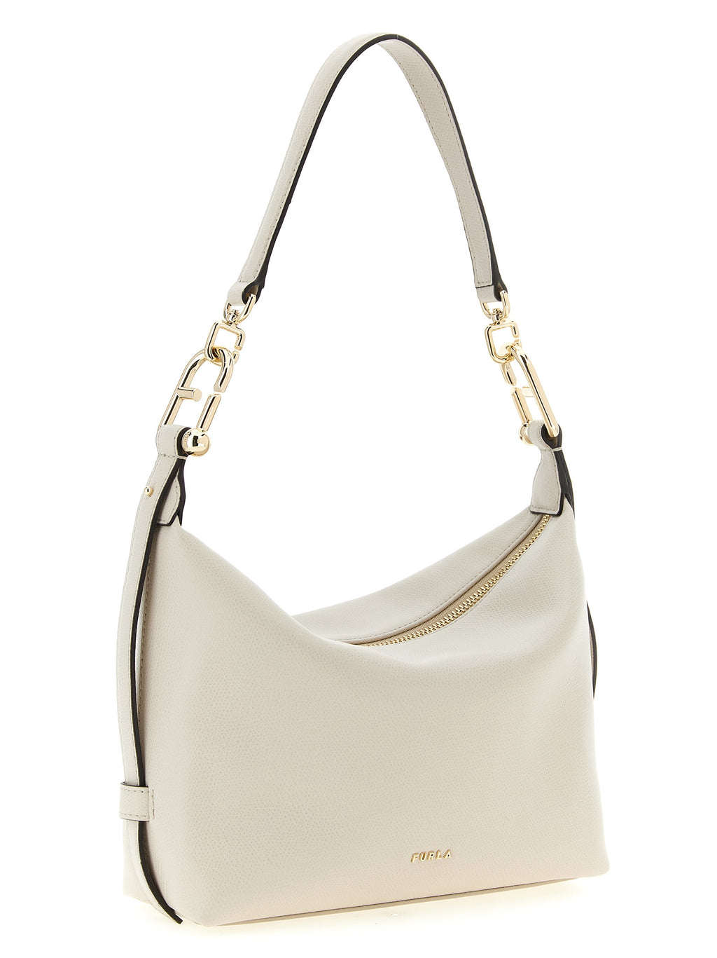 Furla Beige Calfskin Shoulder Bag