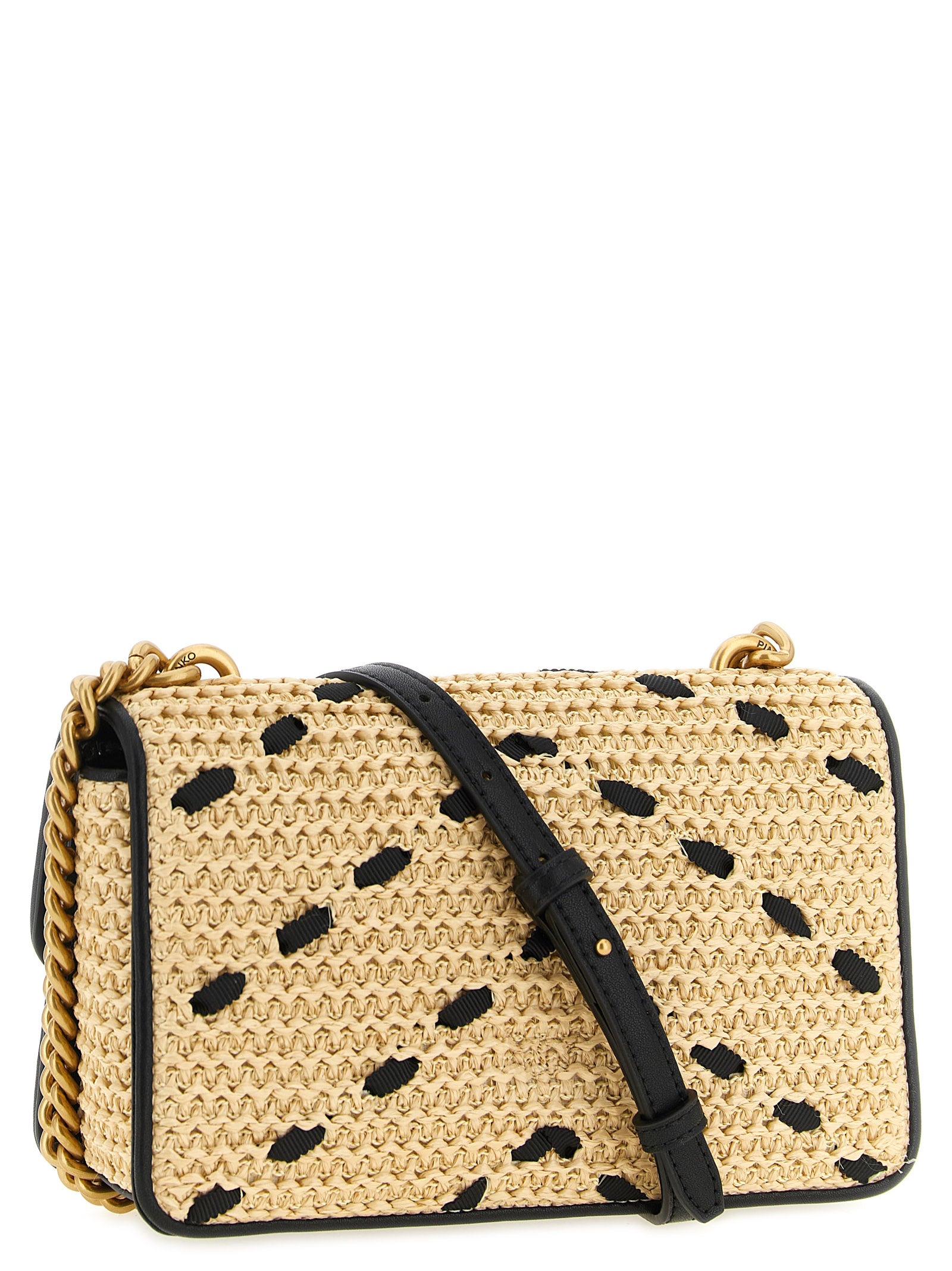 PINKO Beige Cowhide Crossbody Bag